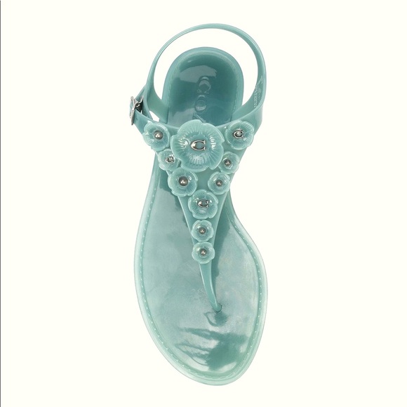 coach tea rose jelly sandals